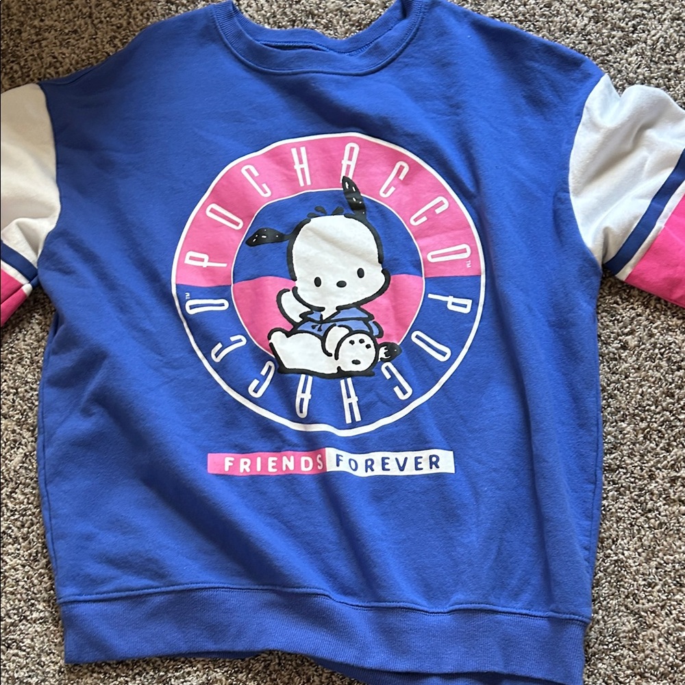 Sanrio Blue and Pink Pochacco Sweatshirt